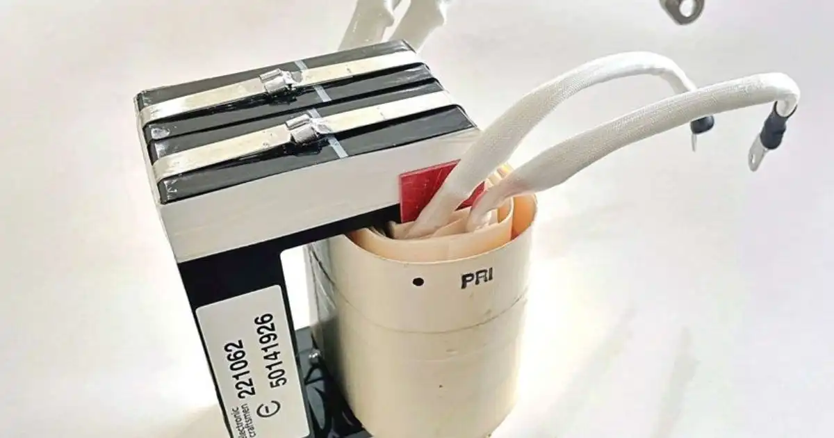Transformer with labeled coil and wiring